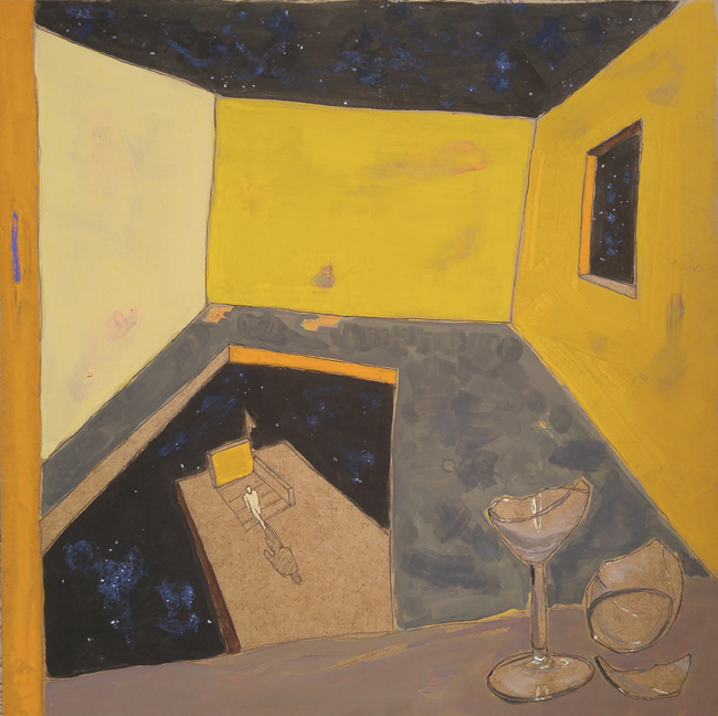 Bascule V - 40x40 - tempera